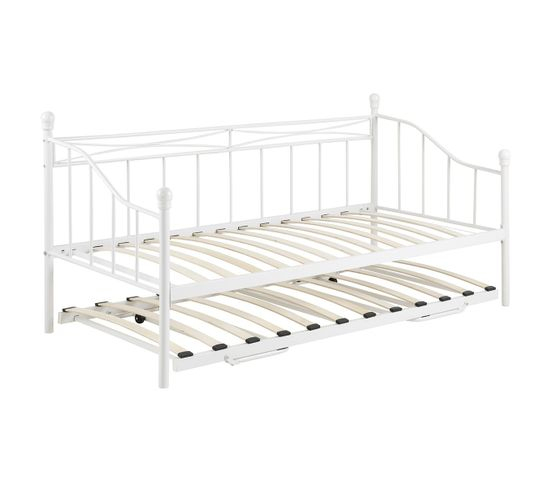 Lit En Fer Forgé 2 Places 160 X 190 Cm Préparé Pour Sommier intérieur Lit Banquette Fer Forgé But