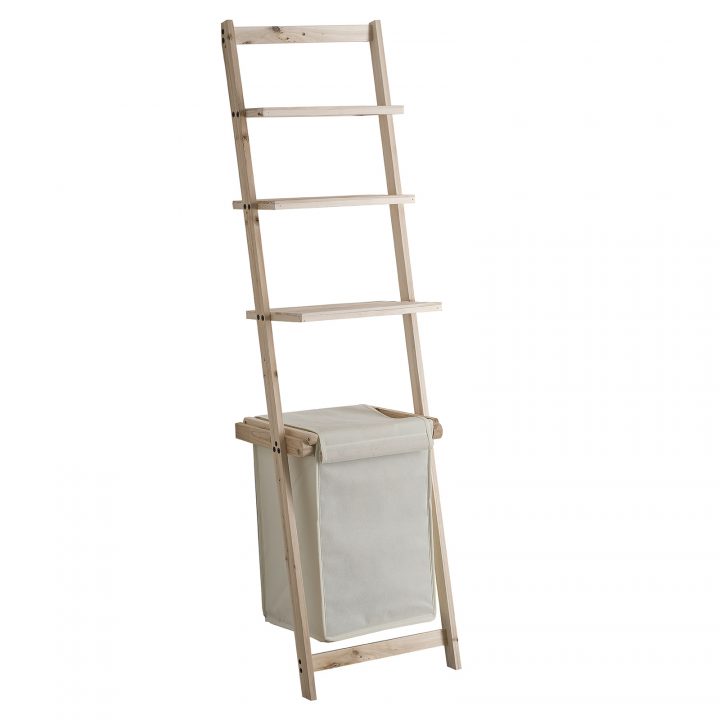 Meuble 3 Étages Avec Panier À Linge Gris Intégré à Meuble Panier À Linge Intégré