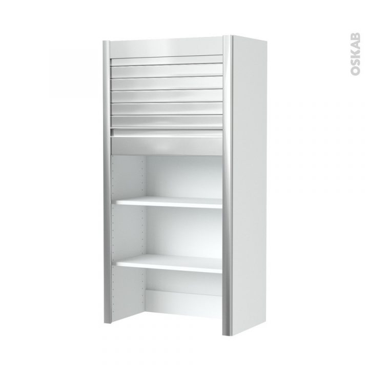 Meuble Rideau Cuisine Petit Déjeuner Coulissant Volet Aluminium, L60 X H121  X P37 Cm, Sokleo concernant Rideau Coulissant Pour Placard