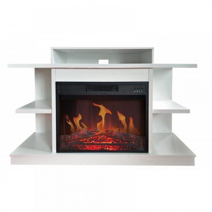 Meuble Tv – Avec Cheminée Électrique – Fuji Blanc Chemin destiné Meuble Tv Cheminée Décorative Meuble Tv – Avec Cheminée Électrique – Fuji Blanc Chemin destiné Meuble Tv Cheminée Décorative