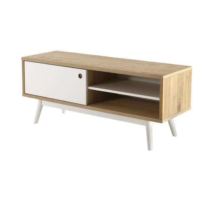 meuble tv scandinave bois massif