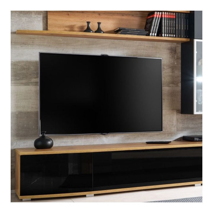 ensemble meuble tv bois et noir