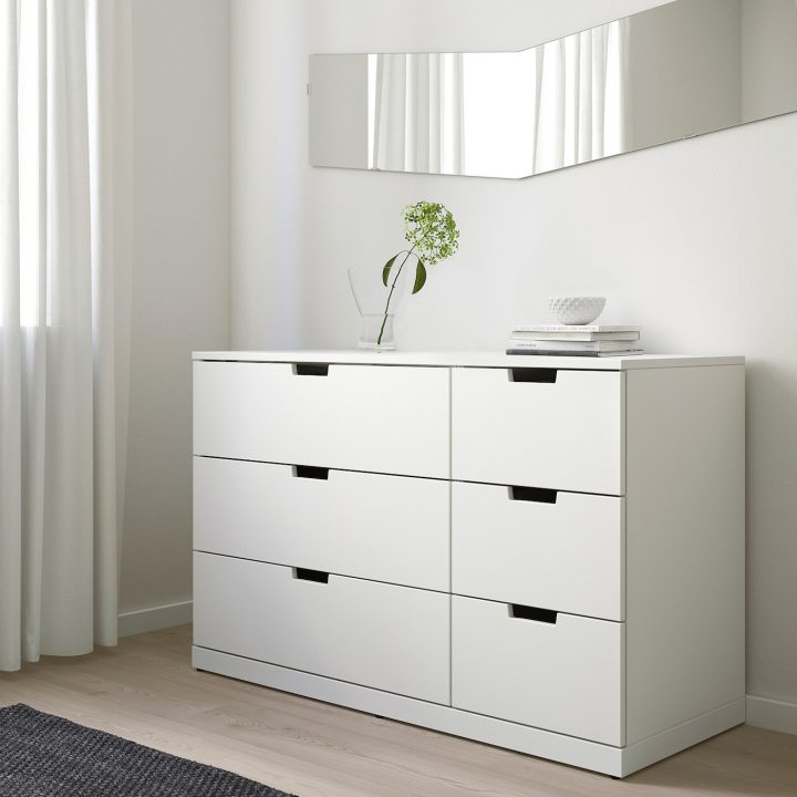 Nordli Commode 6 Tiroirs – Blanc 120X76 Cm encequiconcerne Classeur À Rideaux Ikea