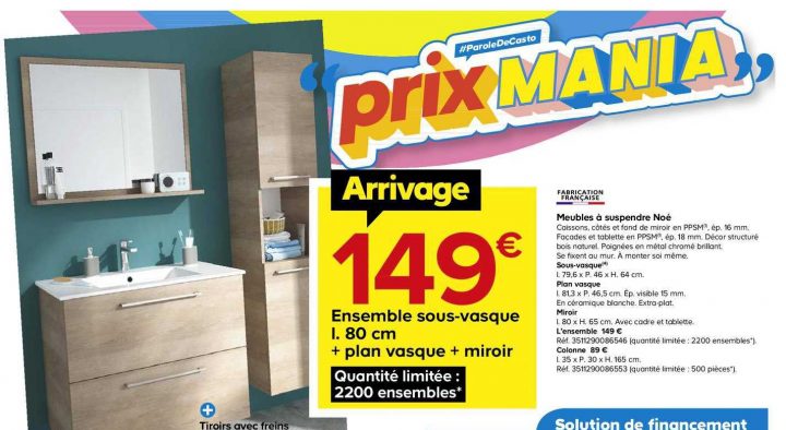 Offre Ensemble Sous Vasque L. 18 Cl + Plan Vasque + Miroir avec Plan Vasque 140 Cm Castorama Offre Ensemble Sous Vasque L. 18 Cl + Plan Vasque + Miroir avec Plan Vasque 140 Cm Castorama