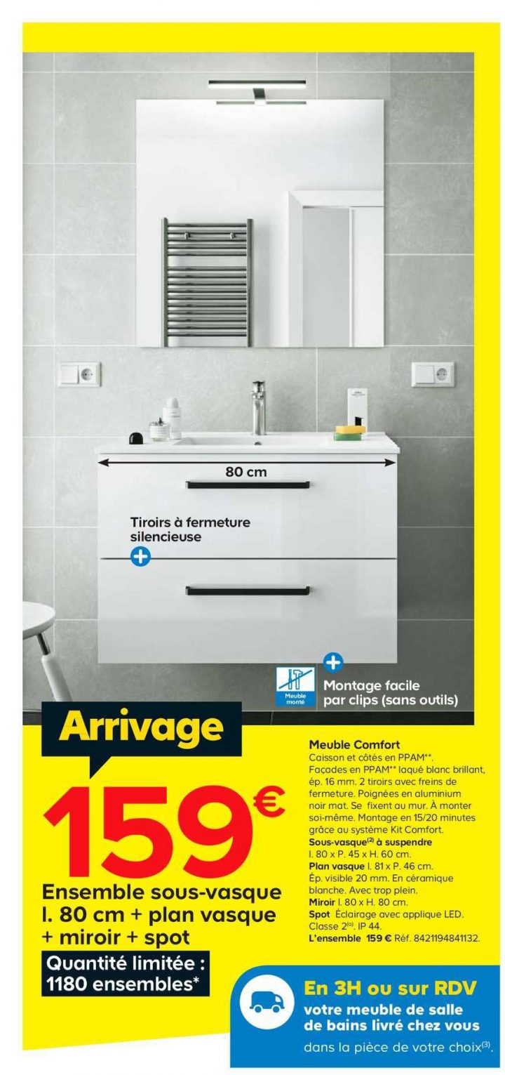Offre Ensemble Sous-Vasque L.80 Cm + Plan Vasque + Miroir + concernant Plan Vasque 140 Cm Castorama Offre Ensemble Sous-Vasque L.80 Cm + Plan Vasque + Miroir + concernant Plan Vasque 140 Cm Castorama