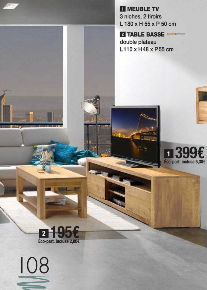 Offre Meuble Tv Table Basse Chez Cocktail Scandinave encequiconcerne Meuble Tv Alphonse But