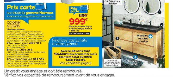 Offre Meubles Harmon Sous Vasque + Plan Vasque 140 Cm Cooke encequiconcerne Plan Vasque 140 Cm Castorama