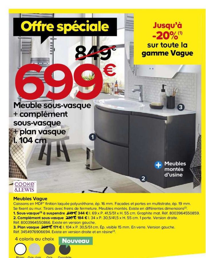 Offre Meubles Vague Sous Vasque + Complément Sous Vasque + pour Plan Vasque 140 Cm Castorama Offre Meubles Vague Sous Vasque + Complément Sous Vasque + pour Plan Vasque 140 Cm Castorama