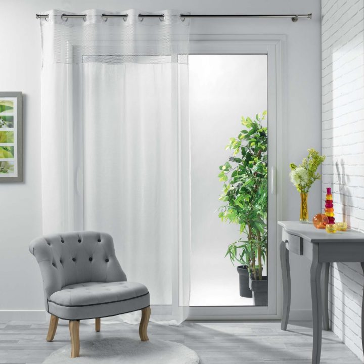 Panneau À Œillets Tuki Blanc tout Rideau De Perles Gifi