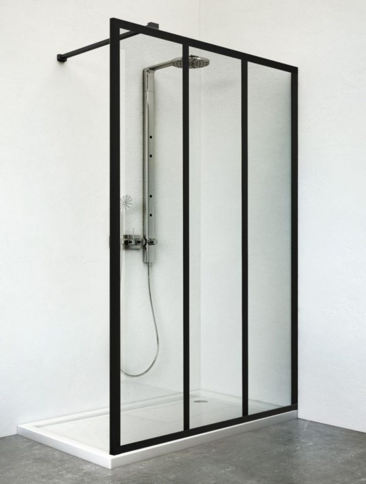 Paroi De Douche Philly Ambiance Loft Ei Pw3 09010 Npe Noir destiné Demi Paroi De Douche Verrière Sur Muret