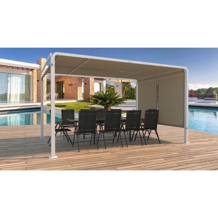 Pergola Tissu Polyester 3X4M – Blanc Et Taupe dedans Notice Montage Penderie Tissu Gifi Pergola Tissu Polyester 3X4M – Blanc Et Taupe dedans Notice Montage Penderie Tissu Gifi