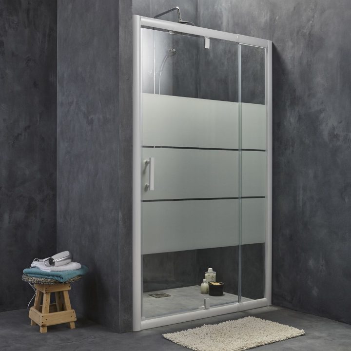 Porte De Douche Pivotante Sensea Optima 2 Verre Sérigraphié dedans Porte De Douche Sensea