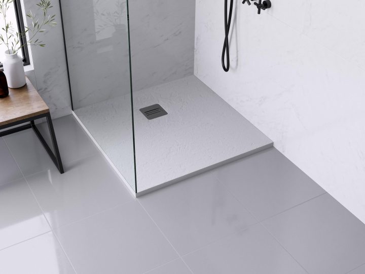 Receveur De Douche L.90 X L.90 Cm, Résine Blanc Remix Sensea pour Paroi De Douche Remix 80