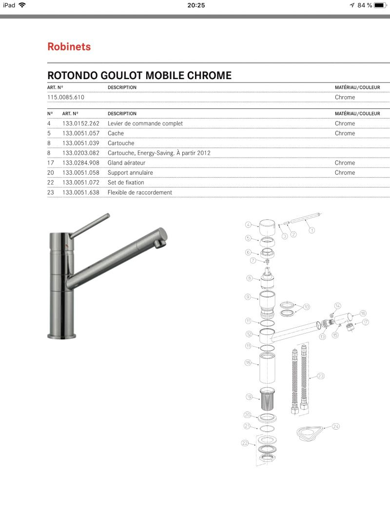 Résolu : Fuite Mitigieur Cuisine Franke Rotondo - Communauté dedans Demonter Mitigeur Franke