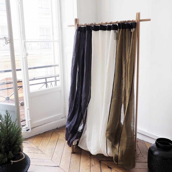 Rideau À Oeillets En Lin Bonifacio Blanc Harmony concernant Rideaux Bonifacio Harmony