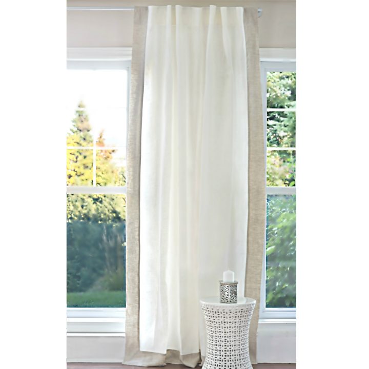 Rideau En Lin- Blanc Et Naturel Pâle – Pur Lin & Cie – Tissu intérieur Voilage En Lin Naturel Rideau En Lin- Blanc Et Naturel Pâle – Pur Lin & Cie – Tissu intérieur Voilage En Lin Naturel