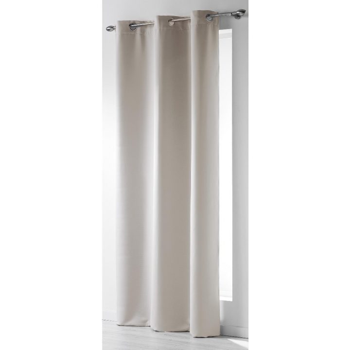Rideau Occultant Uni Blanc Ivoire pour Rideaux Thermiques Gifi