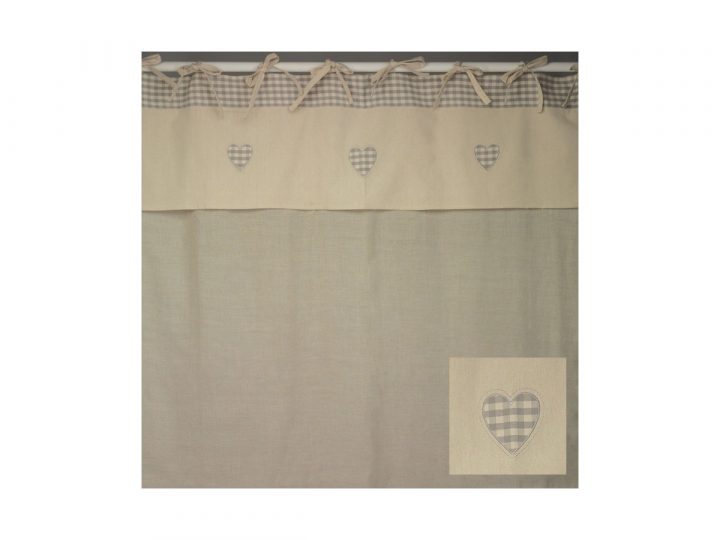 Rideau Voilage En Lin Naturel Et Coeurs Vichy Gris – Simla destiné Voilage En Lin Naturel Rideau Voilage En Lin Naturel Et Coeurs Vichy Gris – Simla destiné Voilage En Lin Naturel