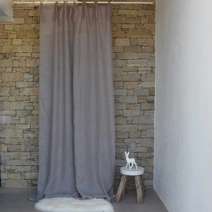 Rideau Voilage Modèle Gaze De Lin Lavé Gris avec Voilage Gaze De Lin