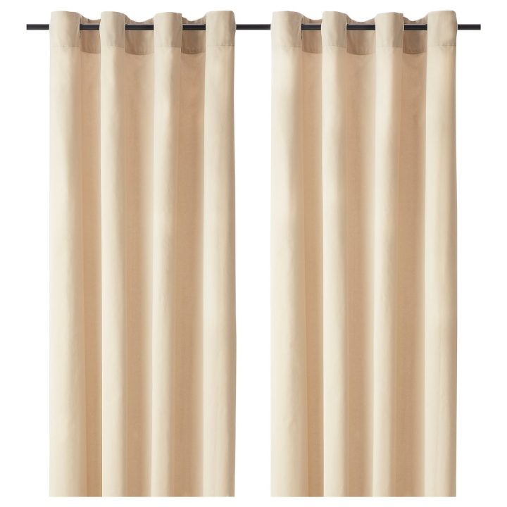 Sanela Rideaux, 2 Pièces – Beige Clair Avec Oeillets 140X300 Cm avec Ikea Rideaux
