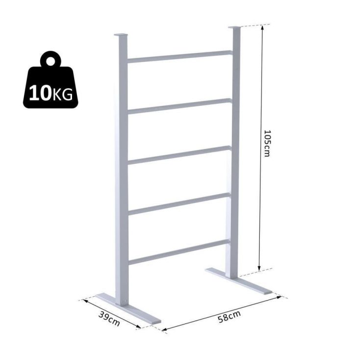 Séchoir À Linge Étendoir À Linge Électrique L 58 X L 39 L X H 105 Cm 5  Niveaux Pliable Aluminium Argent 32 encequiconcerne Étagère De Douche Télescopique Gifi