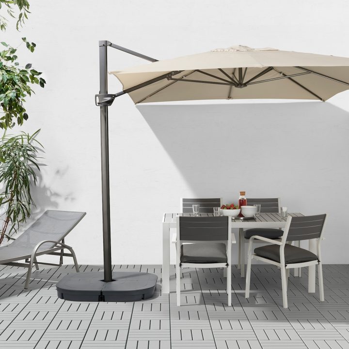 Seglarö Parasol Déporté – Beige/Inclinable 330X240 Cm intérieur Toile Pour Tonnelle 3X3 Ikea