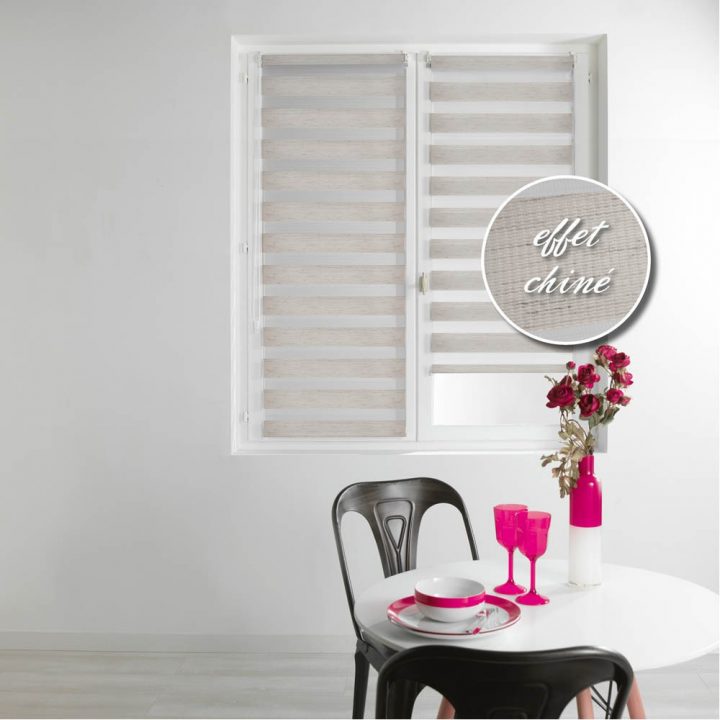 Store Enrouleur Jour Et Nuit Traits Horizontaux Effet Chiné pour Panneau Japonais Gifi Store Enrouleur Jour Et Nuit Traits Horizontaux Effet Chiné pour Panneau Japonais Gifi