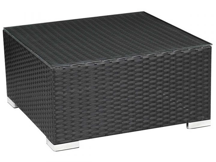 Table Basse Carrée Résine Tressée Ibiza – "Atlanta" – Noir à Table Atlanta Carrée Table Basse Carrée Résine Tressée Ibiza – "Atlanta" – Noir à Table Atlanta Carrée