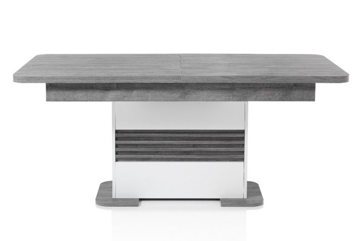 Table L180 + All Vertigo Blanc/Chêne Gris Pas Cher – Table concernant Salle À Manger Vertigo