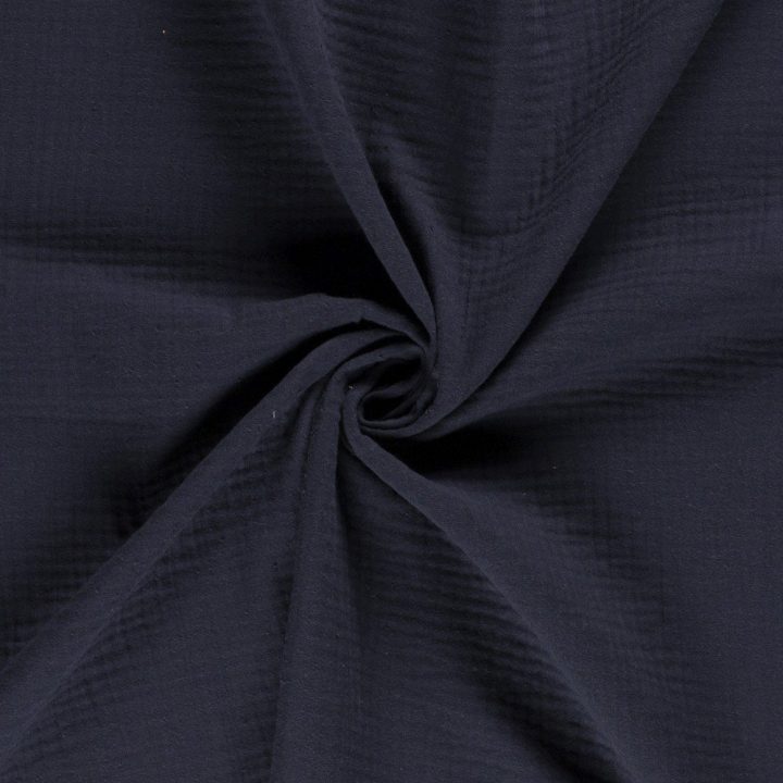 Tissu Triple Gaze De Coton Bleu Marine – Par 10 Cm serapportantà Triple Gaze De Coton Grande Largeur
