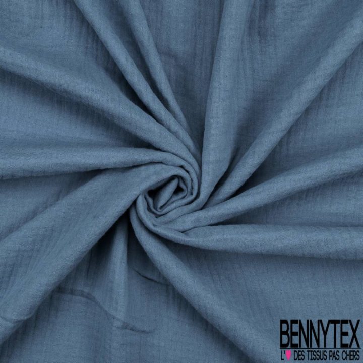 Triple Gaze De Coton Indigo | Bennytex Vente De Tissus Pas intérieur Triple Gaze De Coton Grande Largeur