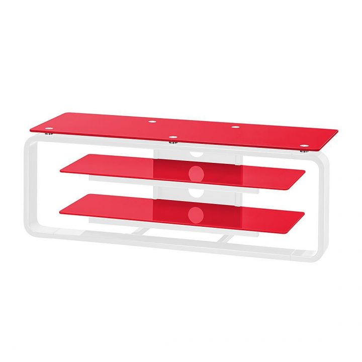 Tv-Rack Jared I – Weiß / Glas Rot – 110 Cm, Maja Möbel Jetzt encequiconcerne Meuble Tv 110 Cm Conforama