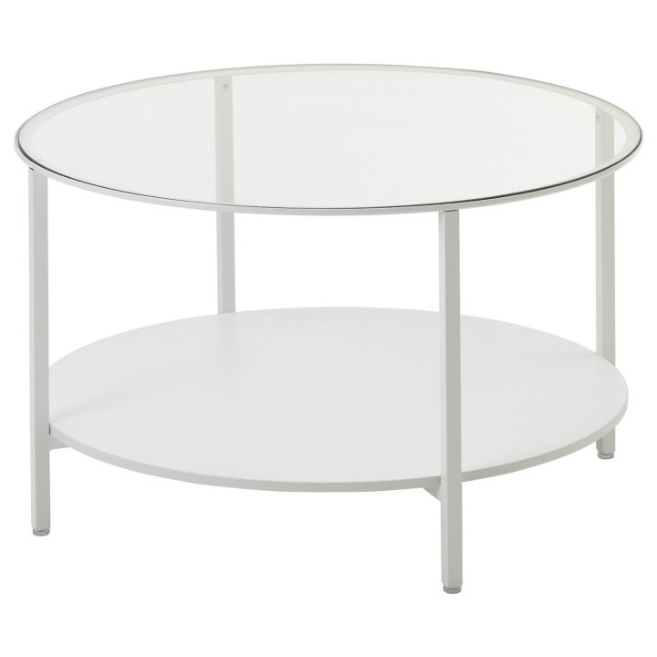 Vittsjö Table Basse – Blanc/Verre 75 Cm destiné Table Ronde Ikea Blanche