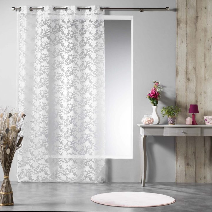 Voilage À Œillets Blanc Sunflower 140 X 240 Cm intérieur Rideaux 60X120 Gifi