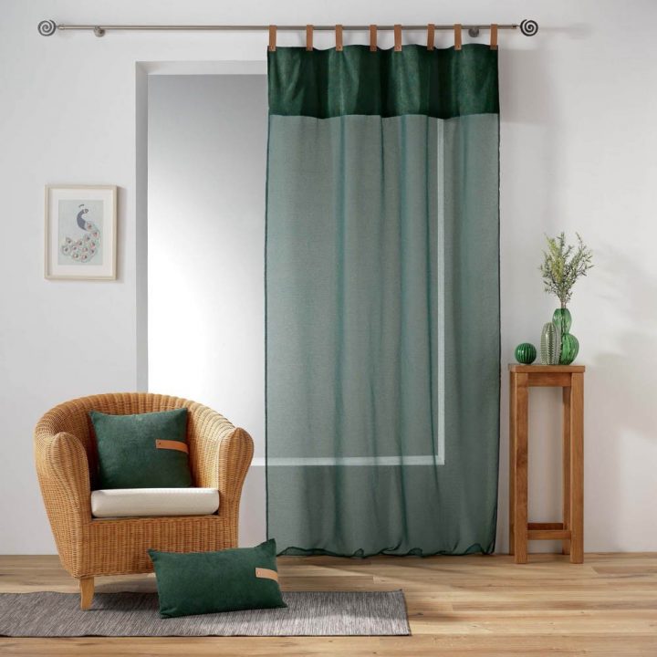 Voilage À Passants Simili Milleray Effet Sable Haut Velours avec Rideau Toile De Jute Gifi