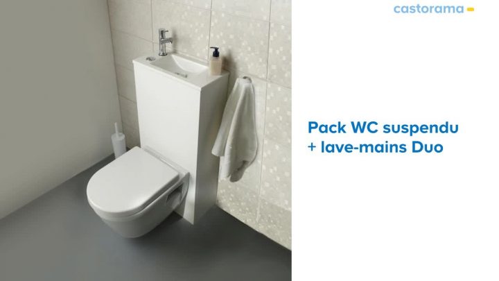 Wc Suspendu + Lave-Mains Duo (653334) Castorama intérieur Meuble Wc Castorama