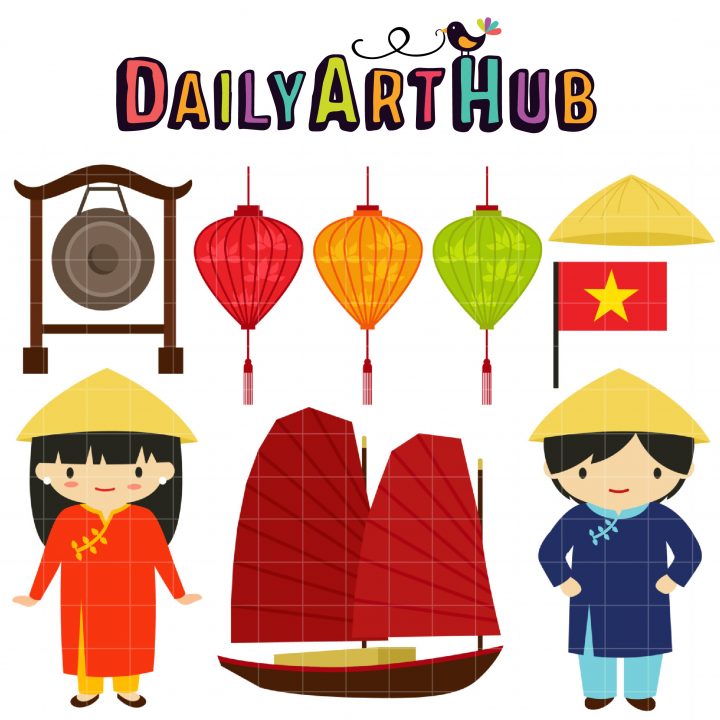 Xin Chao Vietnam Clip Art Set à Xichao