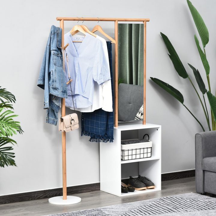 meuble d entrée avec miroir et porte manteau