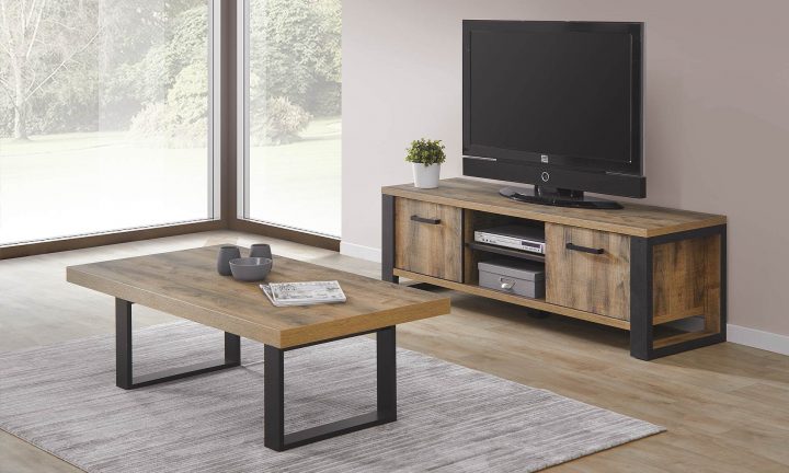 meuble tv en bois brut