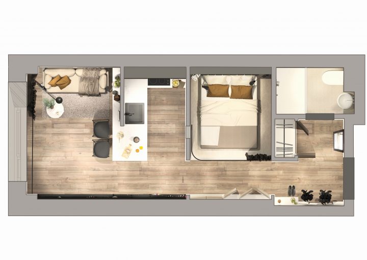Amenager Cuisine Salon 30M2 Beautiful Plan Studio 20M2 encequiconcerne Aménagement Petit Appartement30M2
