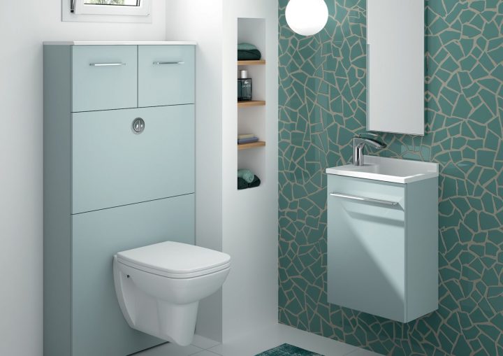 Aménager Des Rangements Dans Les Toilettes Avec Un Meuble Wc intérieur Habillage Wc Suspendu Avec Rangement