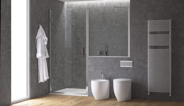 Cabine De Douche Angulaire Avec Panneau Sur Muret | Bithia à Paroi De Douche Sur Muret