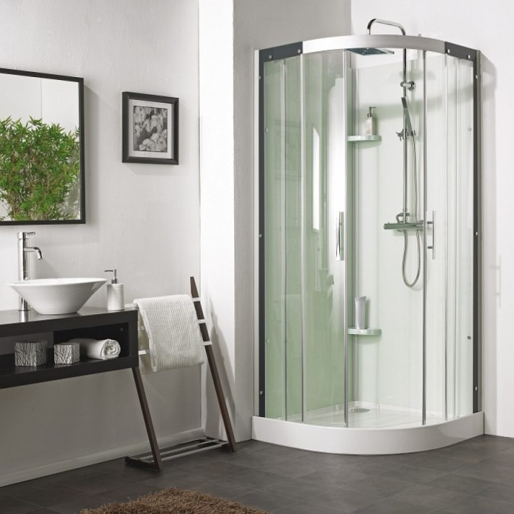 Cabine De Douche Flotille 3 90X90 1/4 Rond dedans Receveur De Douche Quart De Rond 70X70