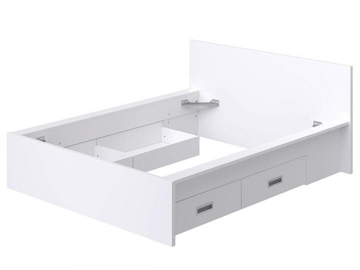Cadre De Lit 140X190 Cm + 4 Tiroirs Blanc dedans Pont De Lit 140X190 Cadre De Lit 140X190 Cm + 4 Tiroirs Blanc dedans Pont De Lit 140X190