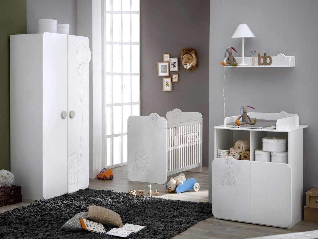 Chambre Bebe Fly Avec Lit Fly Lit Enfant Inspiration Lit encequiconcerne Commode Blanc Laqué Fly