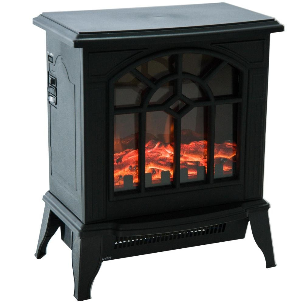 Cheminée Électrique Poêle Style Rétro 900-1800 W Simulation Flammes Led  Porte Noir avec Cheminée Électrique Gifi Avis