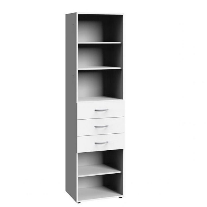 Colonne De Rangement Lund 3 Tiroirs Blanc Mat 50 X 40 Cm Profondeur tout Meuble Rangement Largeur 50 Cm