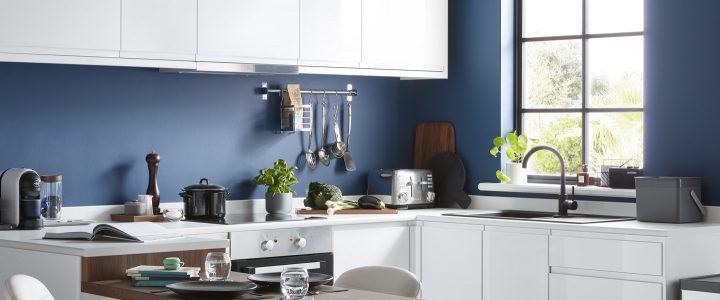 Cuisine "Garcinia" Blanc Brillant – Brico Dépôt concernant Meuble Four Et Micro Onde Encastrable Brico Depot