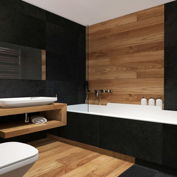 meuble salle de bain effet bois