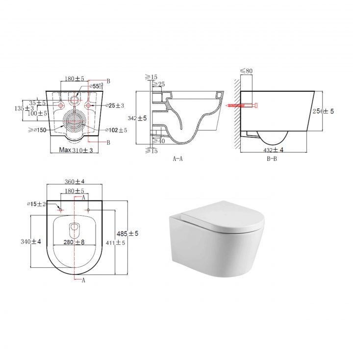 Geberit Pack Bâti-Support Up100 + Plaque Delta50 Chrome Mat + Cuvette  Suspendue Sans Bride Et Fixations Invisibles (Satrimlessgeb2) intérieur Gabarit Percage Wc Suspendu Grohe